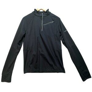 Obermeyer Men's 1/4 Zip Base Layer Top Long Sleeve Size Medium Black Stretch